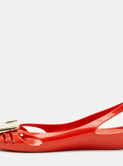 Salvatore Ferragamo Bermuda Size 35.5 Orange Jelly Ballet Flats