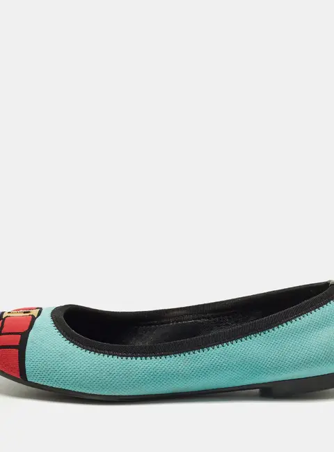Salvatore Ferragamo Varina Size 39 Multicolor Knit Fabric Ballet Flats
