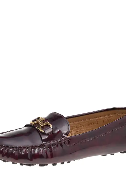 Salvatore Ferragamo Two Tone Patent Leather Gancini Bit Slip On Loafers Size 41