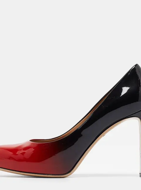 Salvatore Ferragamo Red/Black Ombre Patent Leather Platform Pumps Size 38