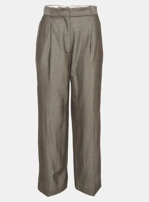 Sandro Grey Wool Blend Wide Leg Trousers M