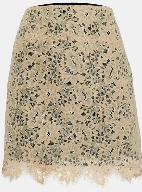 Sandro Beige Lace Knee Length Skirt L