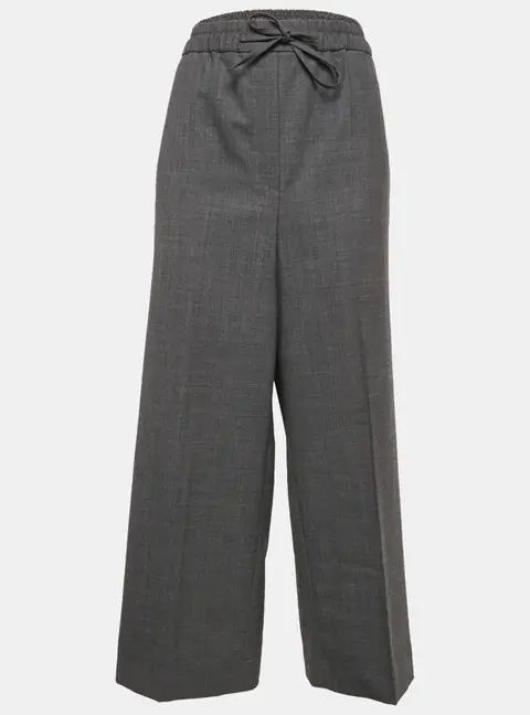 Sandro Grey Wool Blend Straight-Leg Trousers XL