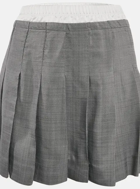 Sandro Grey Crepe Pleated Mini Skirt S