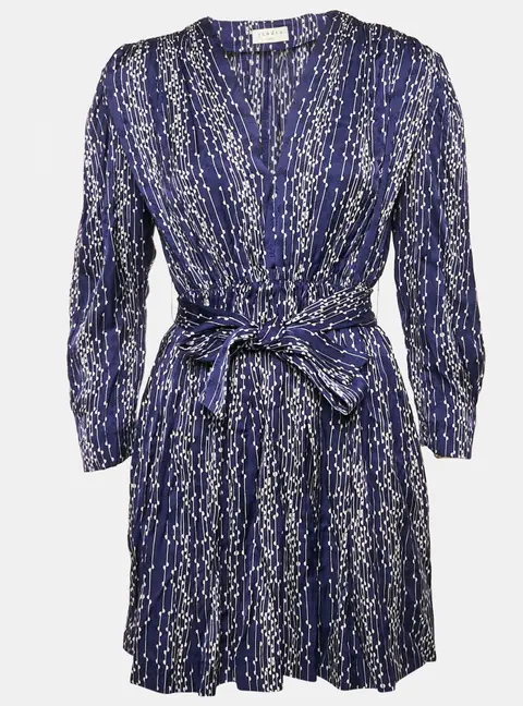 Sandro Blue Striped Satin Mini Dress M
