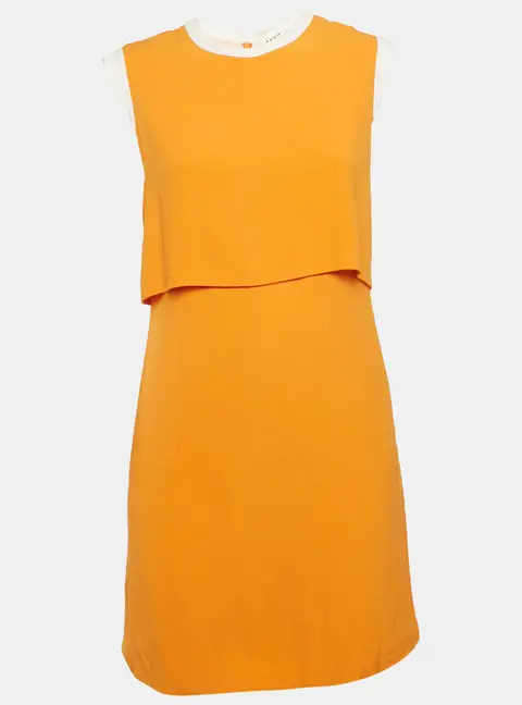 Sandro Orange Crepe Sleeveless Mini Dress S