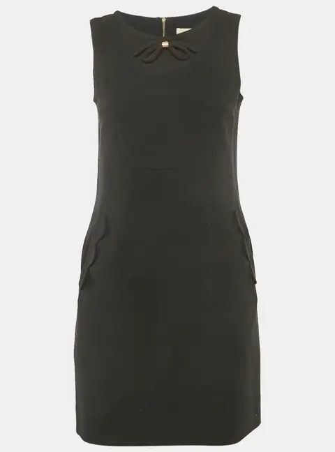 Sandro Black Crepe Bow Detail Mini Dress S