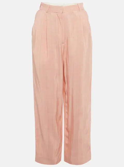 Sandro Poudre Pink Crepe Straight Fit Trousers S