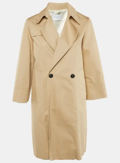 Sandro Beige Cotton Trench Coat S