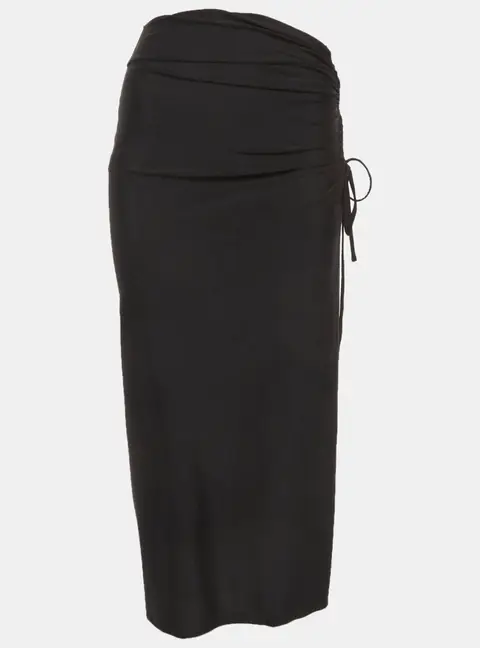 Sandro Black Jersey Ruche Sarong M