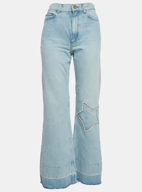 Sandro Blue Denim Stradivarius STR Wide Leg Jeans S/Waist 26"