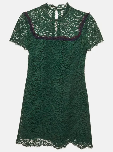 Sandro Green Cord Lace Mini Dress S