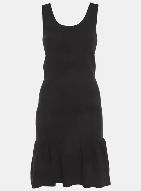 Sandro Black Jersey Knit Ruffle Hem Mini Dress M