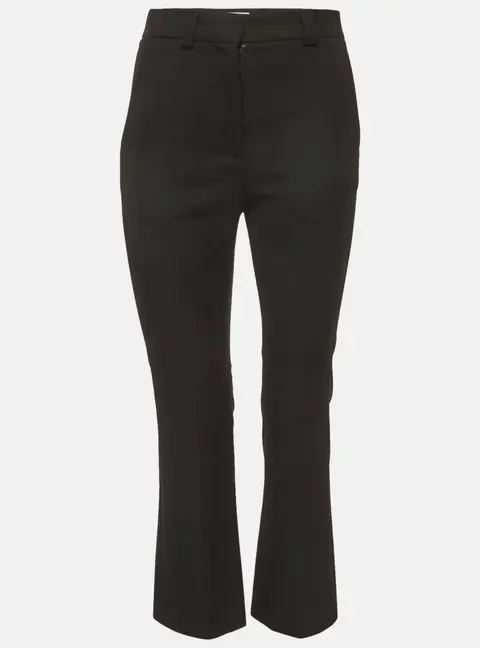 Sandro Black Gabardine Straight Leg Formal Trousers S