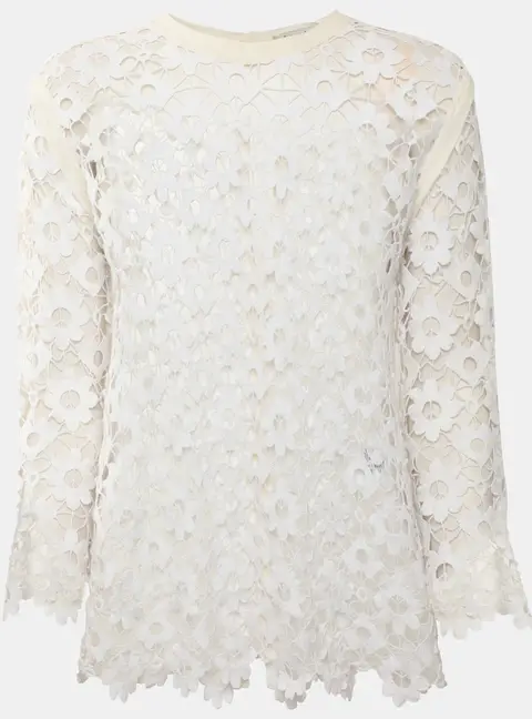 Sandro White Lace Top S