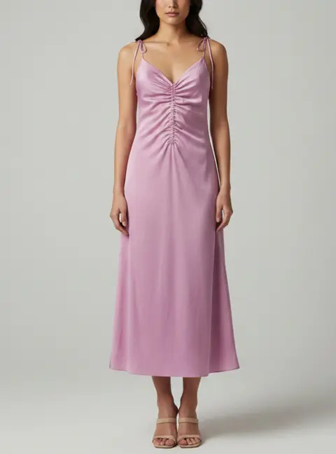 Sandro Purple Crepe Strappy Midi Dress XL
