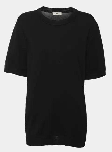 Sandro Black Jersey Top L