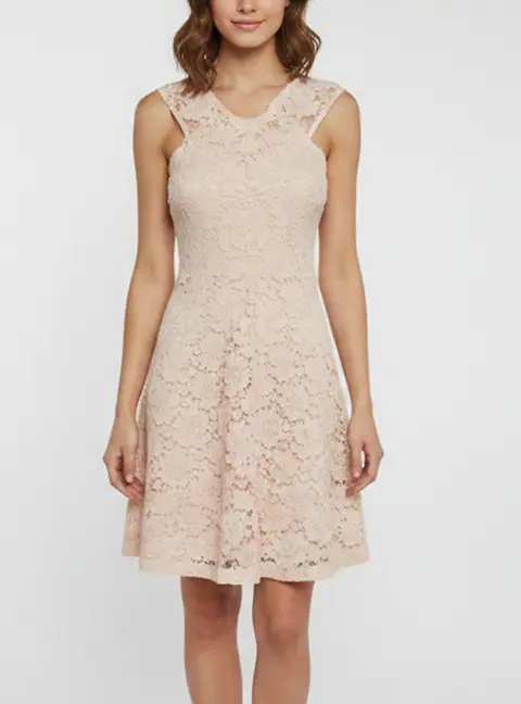 Sandro Powder Pink Guipure Lace Sleeveless Mini Dress S