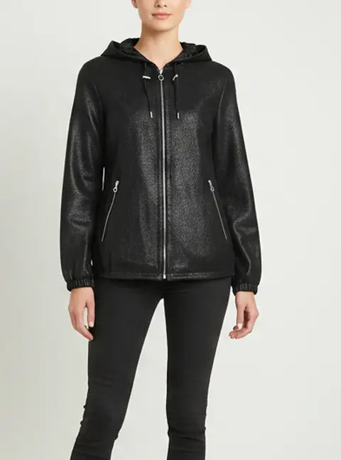 Sandro Anthracite Lambskin Leather Jacket M