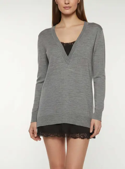 Sandro Grey Knit Long Sleeve Sweatshirt M