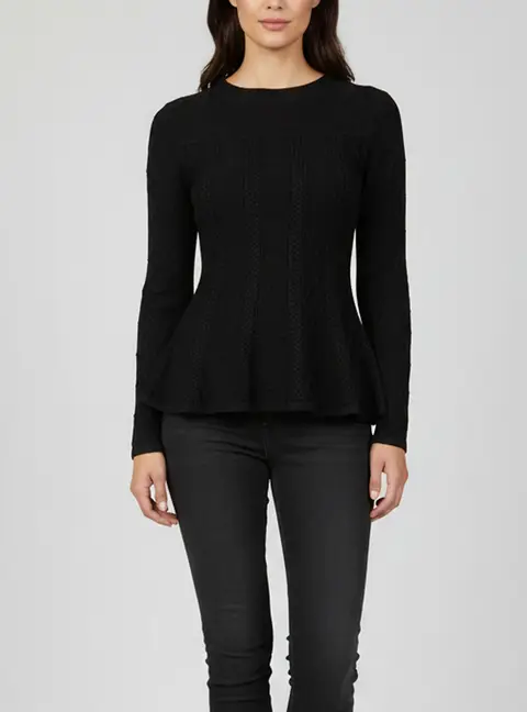 Sandro Black Knitted Long Sleeve Jumper S
