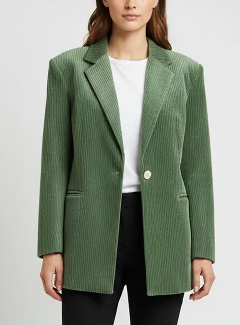 Sandro Green Corduroy Long Sleeve Jacket S