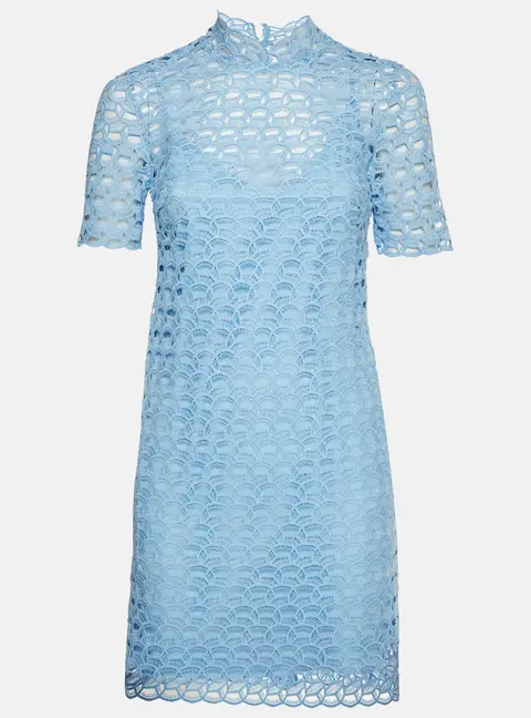 Sandro Blue Lace Short Sleeve Short Dress S