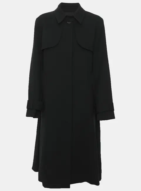 Sandro Navy Blue Gabardine Belted Trench Coat L