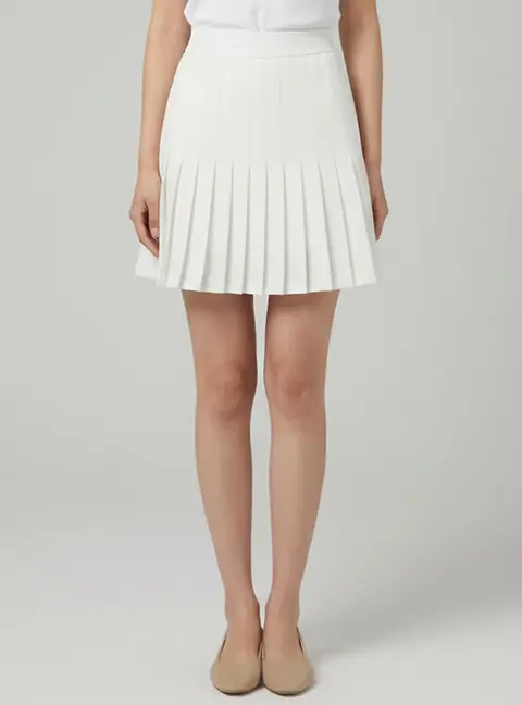 Sandro White Knit Pleated Short Skirt L
