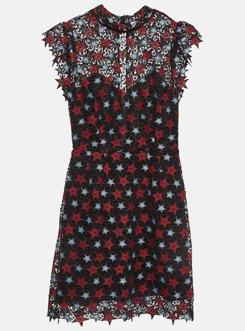 Sandro Black Star Lace Mini Dress M