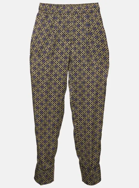 Sandro Multicolor Printed Satin Straight Leg Dany Trousers S