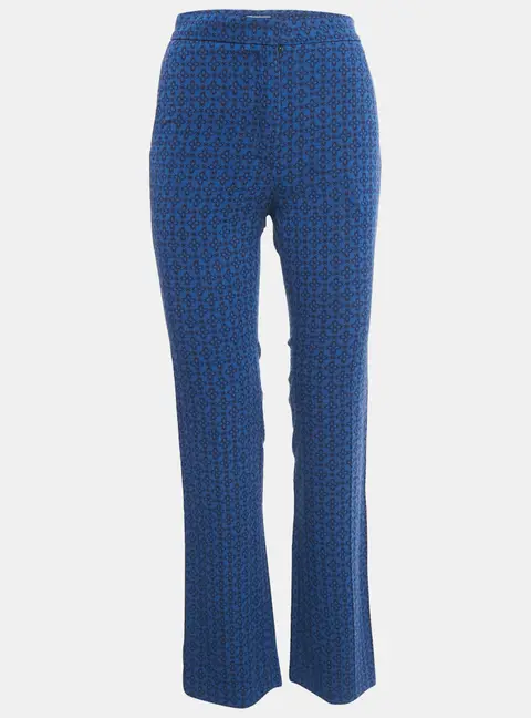 Sandro Blue Jacquard Crepe Amparo Pants S