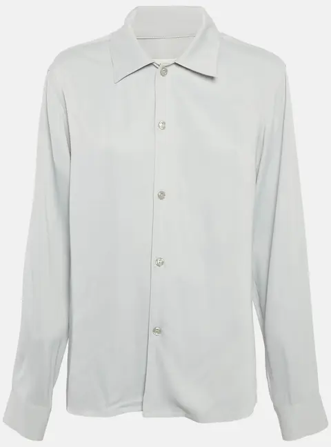 Sandro Grey Crepe Buttoned Full Sleeve Shirt S