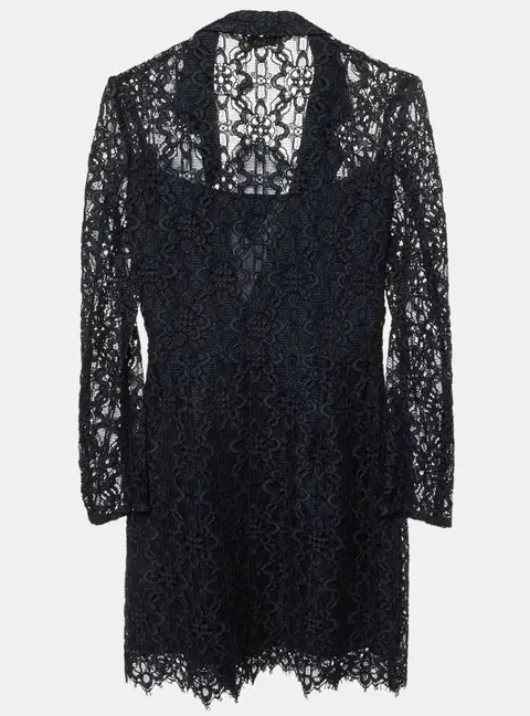 Sandro Navy Blue Lace Nanie Coat Mini Dress S