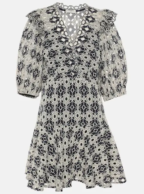 Sandro Blue/White Lace Dress M