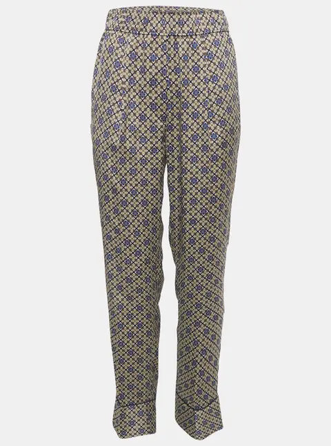 Sandro Multicolor Floral Print Satin Danny Trousers M