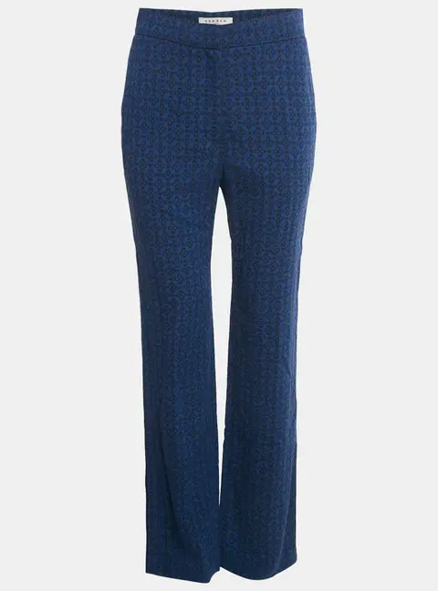 Sandro Blue Jacquard Crepe Amparo Pants L