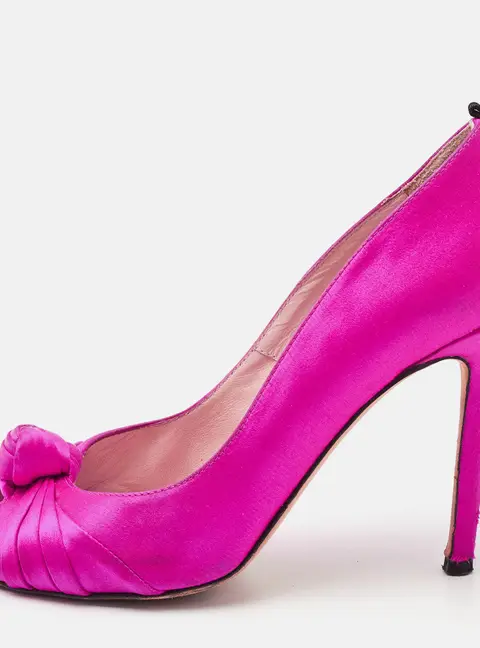 SJP Sarah Jessica Parker Pink Satin Peep Toe Pumps Size 37