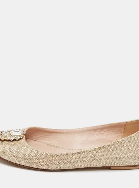 SJP Sarah Jessica Parker Gold Glitter Ballet Flats Size 37
