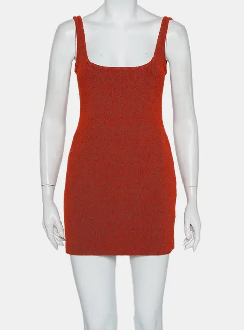 Season 6 Yeezy Red Knit Akira Tank Mini Dress L