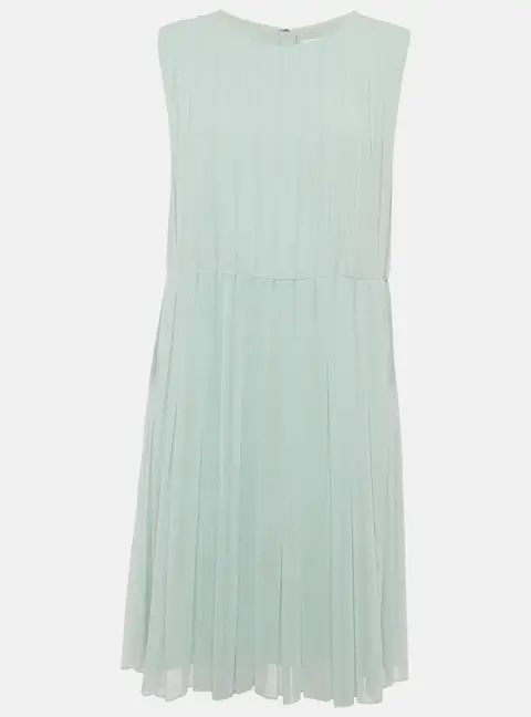 See by Chloe Light Blue Georgette Pleated Sleeveless Short Dress M
