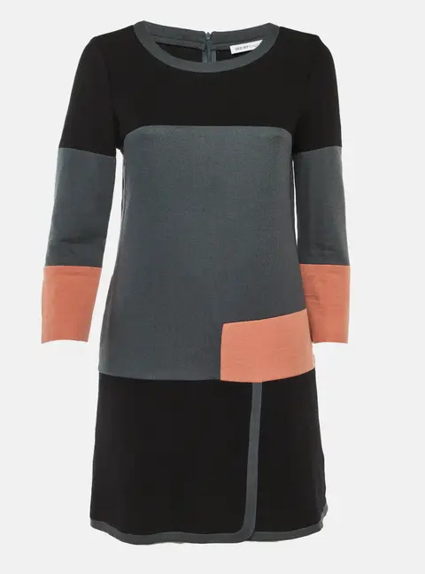 See by Chlo&eacute; Grey Color Block Wool Blend Sheath Dress M