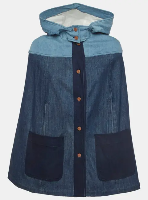 See by Chloe Blue Denim Hooded Cape S