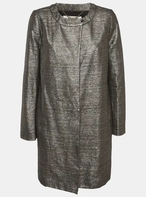 See by Chloe Metallic Button Front Coat M