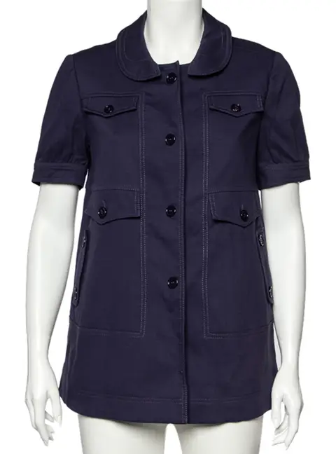 See by Chloe Navy Blue Cotton And Wool Button Front Utility Jacket M