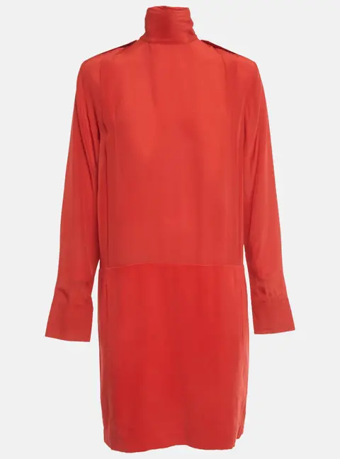 See by Chlo&eacute; Red Crepe Silk and Crepe Short Dress M