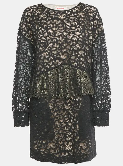 See by Chlo&eacute; Black Lace Frilled Short Dress M
