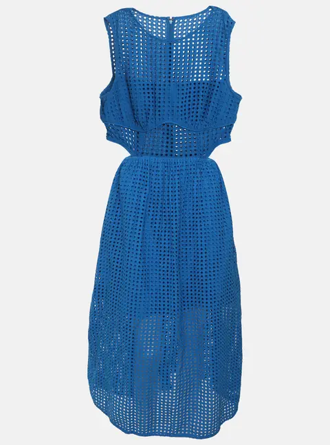 Self-Portrait Cutout Broderie Anglaise Cotton Midi Dress M