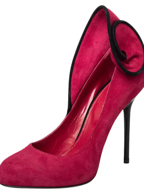 Sergio Rossi Pink Suede Swirl Pumps Size 38