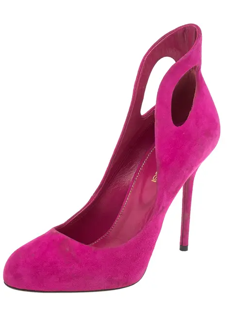Sergio Rossi Magenda Suede Oblo Cut Out Pumps Size 36